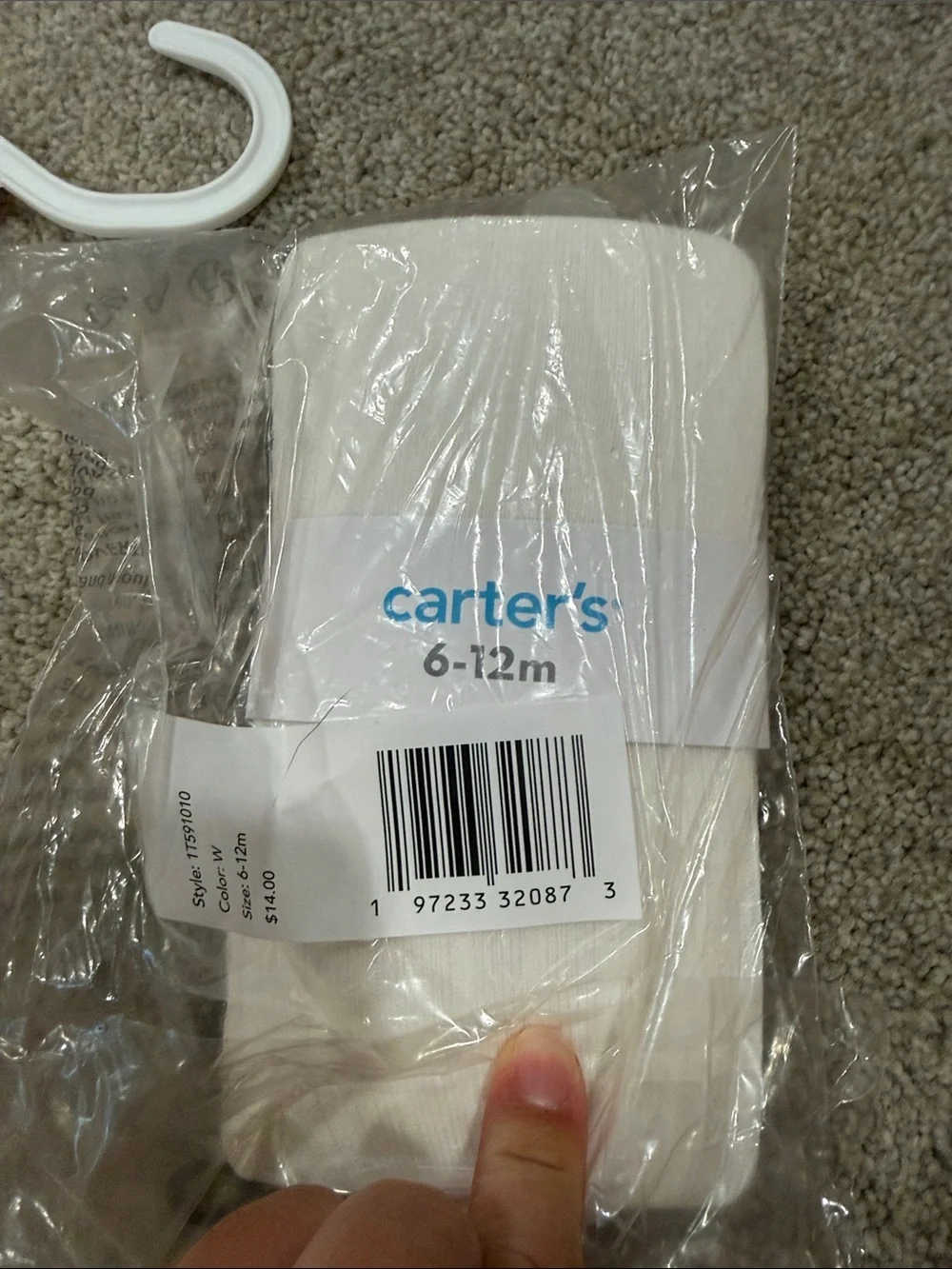 Carter’s 6 to 12 months white textured tights